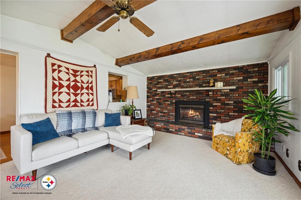 132 Shafer Road Coraopolis, PA 15108 - Photo 23 of 39 a living room with furniture a fireplace and a potted plant