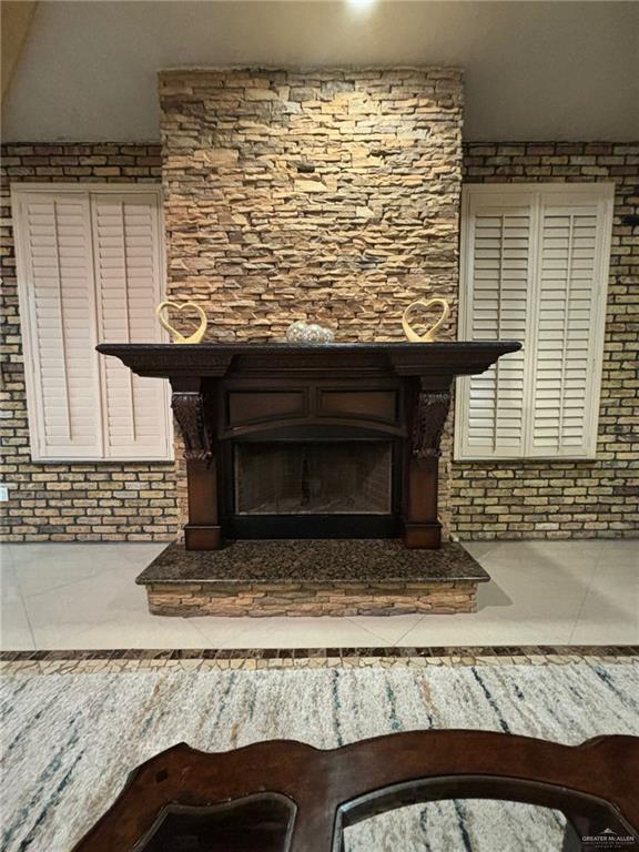 336 Navarro Street Pharr, TX 78577 - Photo 17 of 32 Detailed view of brick wall and a large fireplace