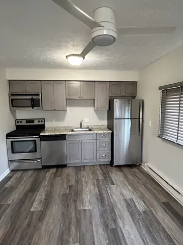 a view of a balcony with an ocean