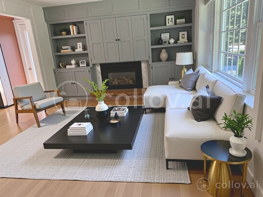 526 Skunknet Road Barnstable, MA 02632 - Photo 16 of 20 a living room with furniture a fireplace and a potted plant