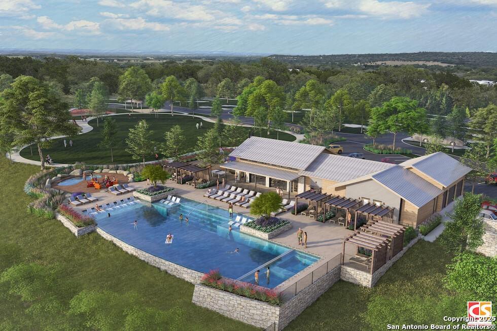 5386 Ranch Road 1376, Unit 372 Fredericksburg, TX 78624 - Photo 8 of 22 an aerial view of a house with garden space lake view and mountain view