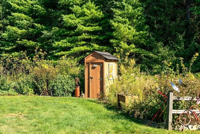 a view of a lake with a houses