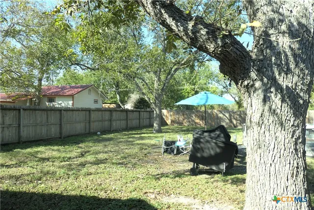 a view of a backyard