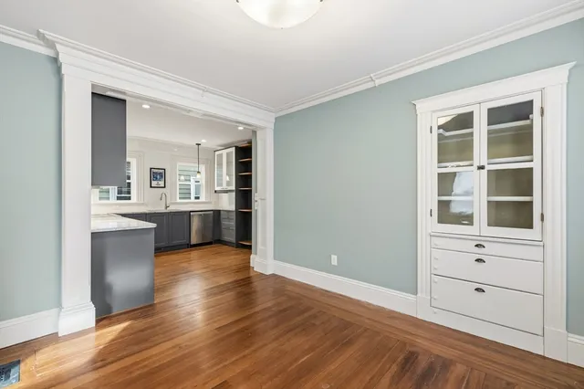 a view of a kitchen cabinets and a dishwasher