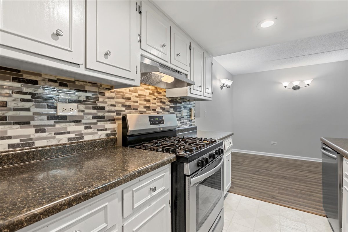 8000 Woodglen Lane, Unit 109 Downers Grove, IL 60516 - Photo 8 of 18 a kitchen with granite countertop a stove and a sink