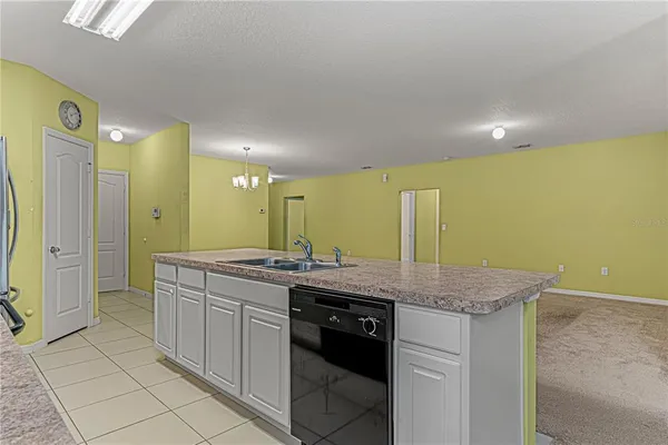 a kitchen with a sink a counter top space and cabinets