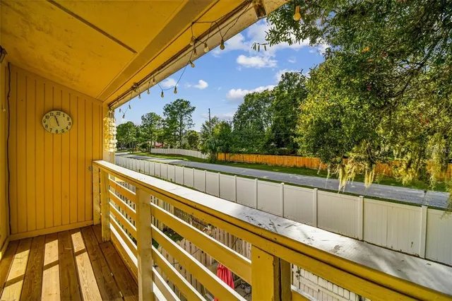 a view of a building from a window