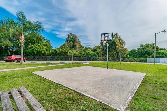 a view of a volley ball court