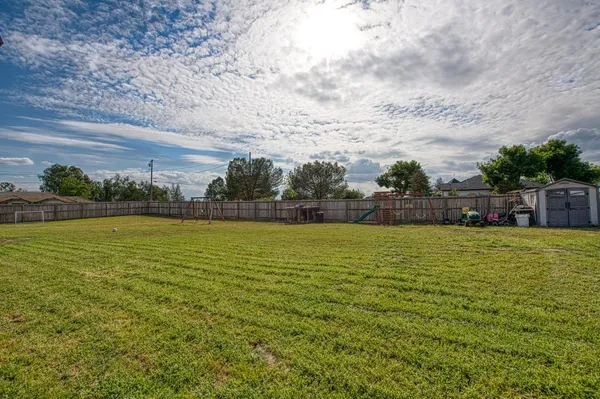 a view of outdoor space with garden and entertaining space