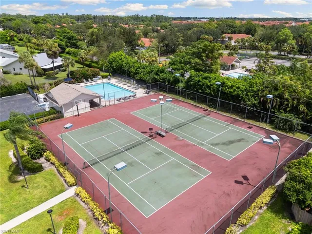 an aerial view of an outdoor space