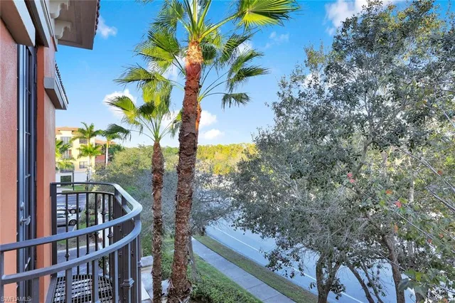a view of balcony with small garden