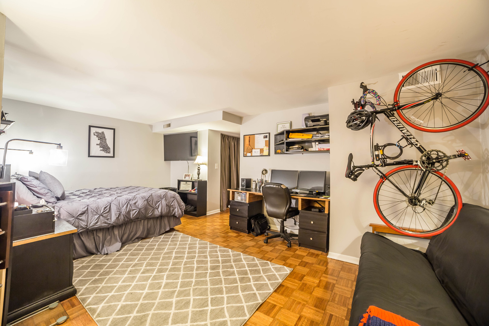 2912 North Halsted Street, Unit G Chicago, IL 60657 - Photo 11 of 11 a living room with furniture a air conditioner and a window