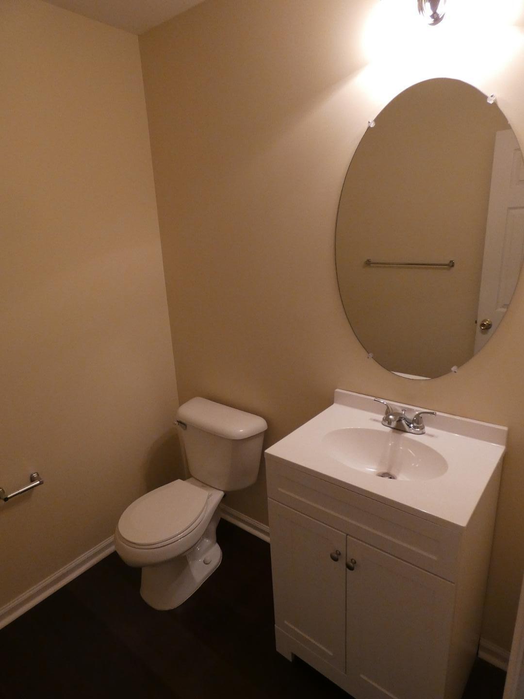 1624 Brown Owl Drive Raleigh, NC 27610 - Photo 8 of 22 a bathroom with a toilet a sink and mirror