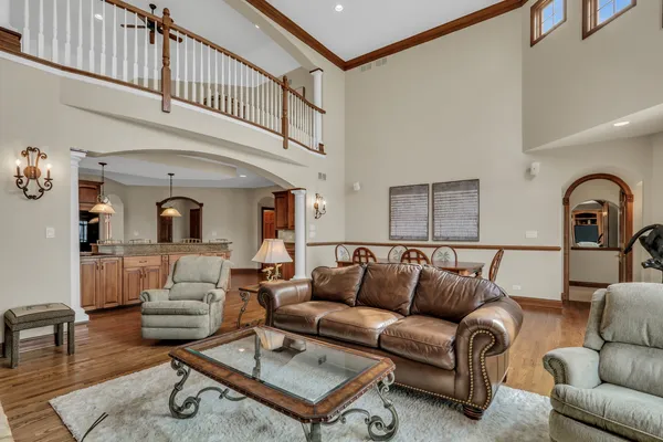 a living room with furniture