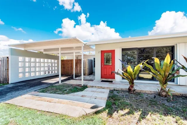 a view of a house with a patio