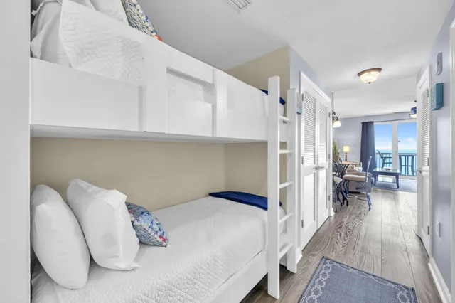 a hallway with a wooden floor