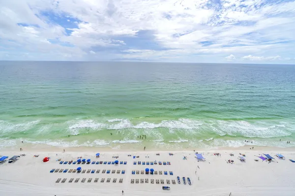 a view of an ocean from a balcony