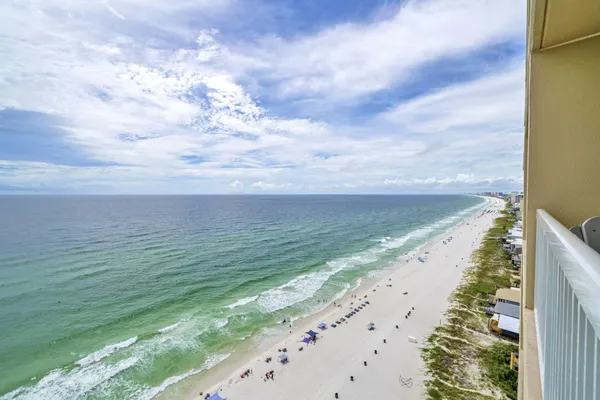 a view of an ocean beach