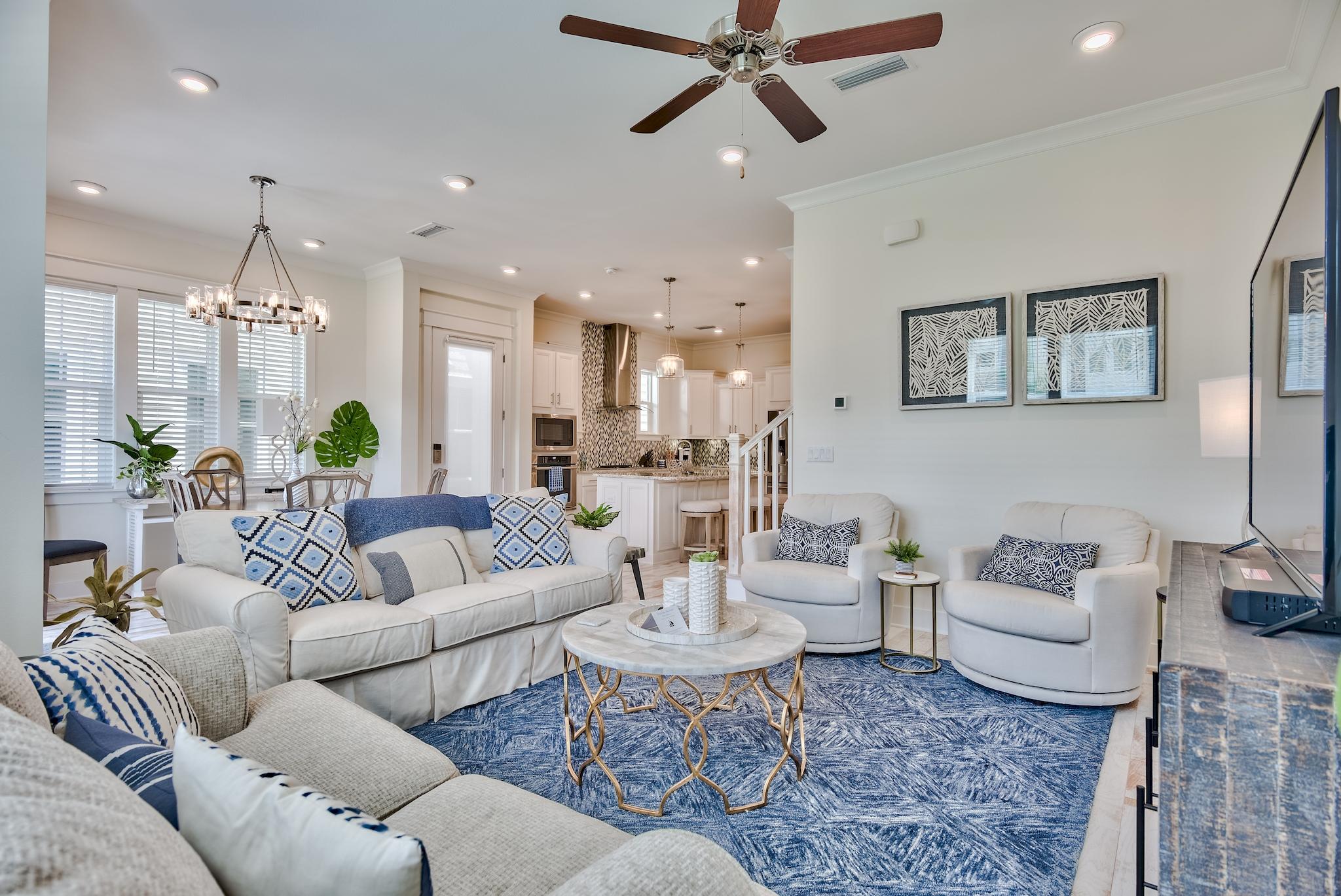 308 Milestone Dr Inlet Beach, Unit B Inlet Beach, FL 32461 - Photo 6 of 49 a living room with furniture and a view of kitchen