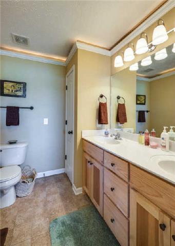510 Dorris Road Portland, TN 37148 - Photo 7 of 20 a bathroom with a granite countertop sink mirror and toilet