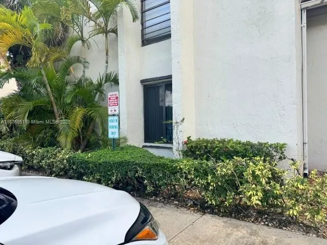 a view of a backyard with potted plants