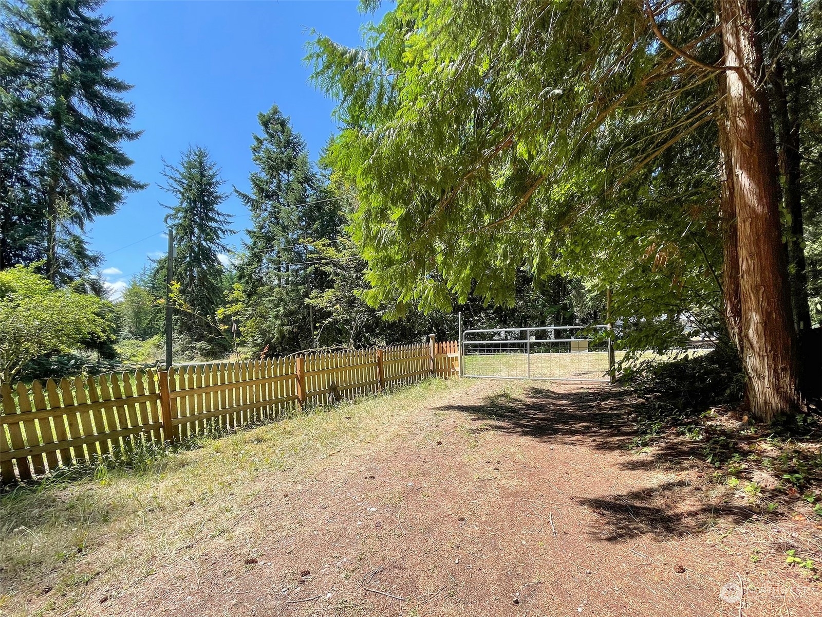 104 Waldo Road Sequim, WA 98382 - Photo 33 of 40 a view of a backyard with large trees