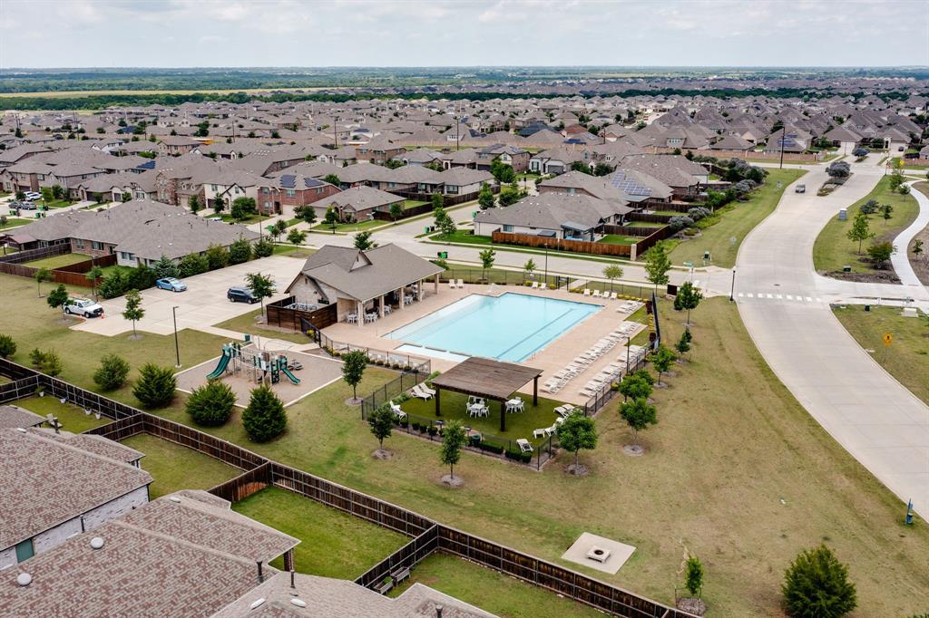 1320 Rosebush Road Aubrey, TX 76227 - Photo 30 of 33 an aerial view of a house with a garden