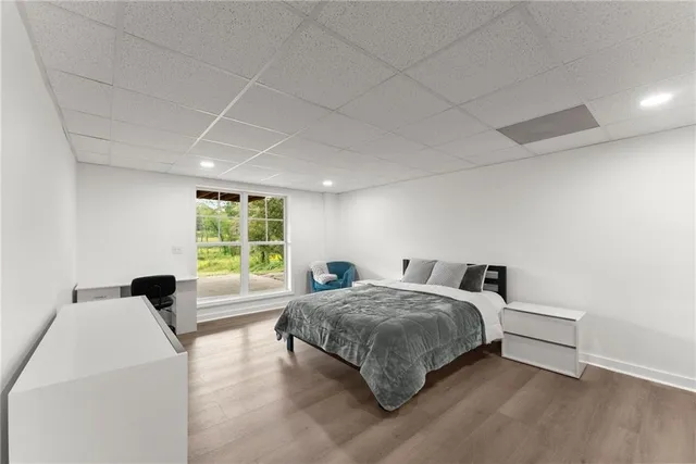 a view of a city from a lake view