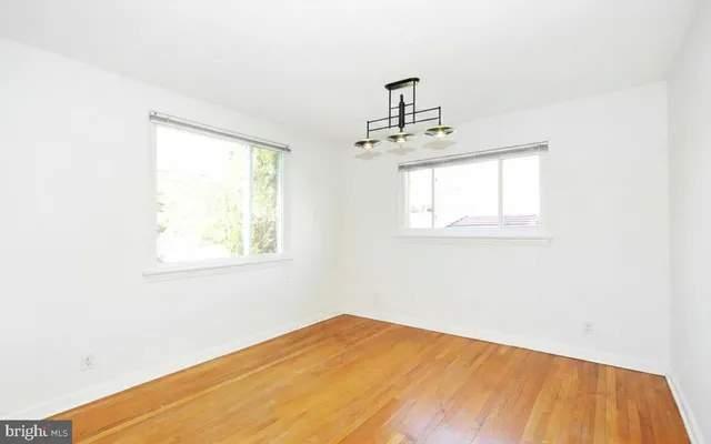 a view of a room that has a window in it