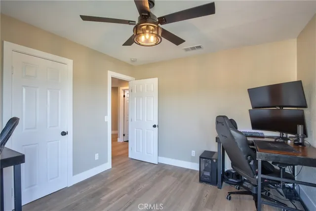 a view of dresser with window