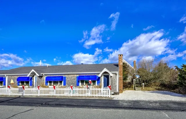 a view of a building with a street