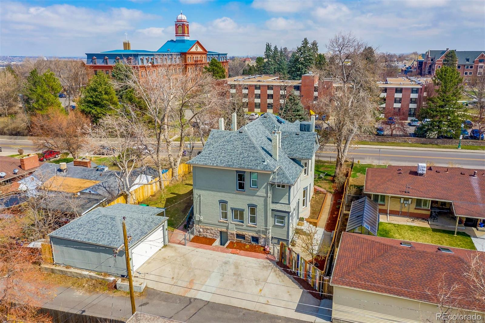 5127 Lowell Boulevard Denver, CO 80221 - Photo 7 of 39 an aerial view of a houses with a yard