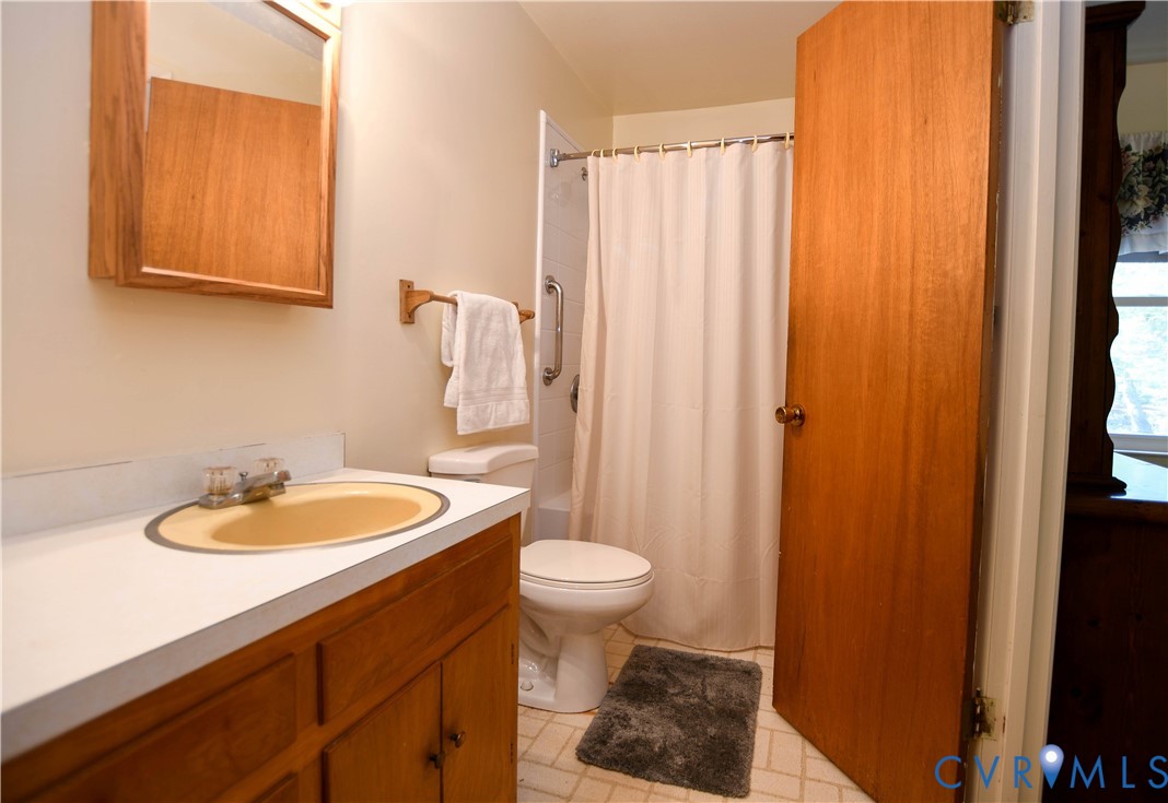 8071 Dabneys Mill Road Manquin, VA 23106 - Photo 12 of 25 a bathroom with a sink a toilet and a mirror