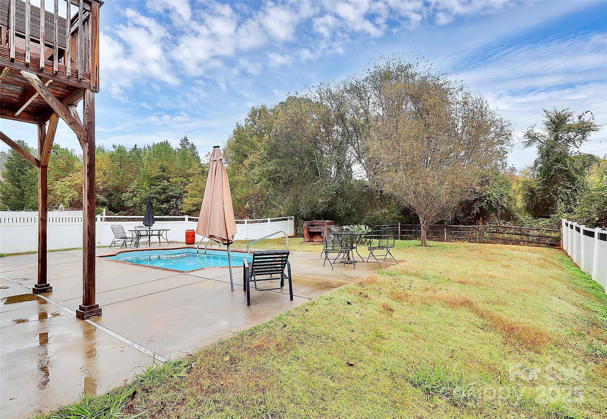 7827 Kuck Road Mint Hill, NC 28227 - Photo 32 of 37 a view of a swimming pool with a patio and a yard