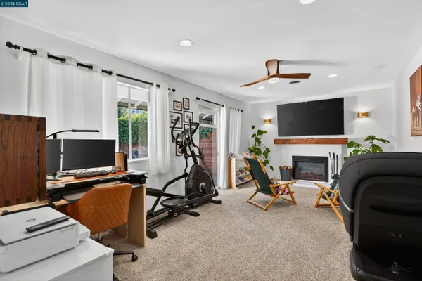 a living room with furniture