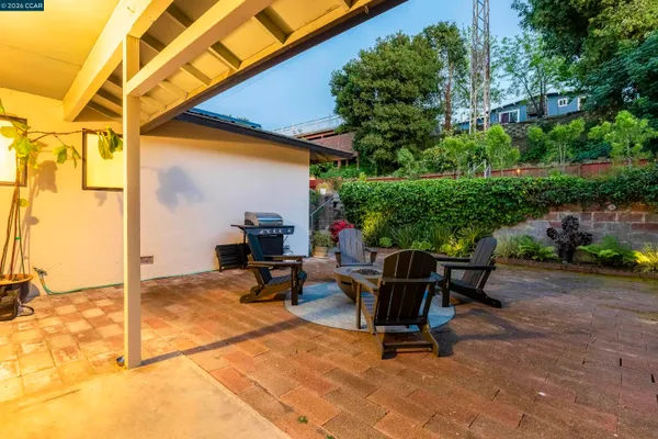 a view of outdoor space with seating area