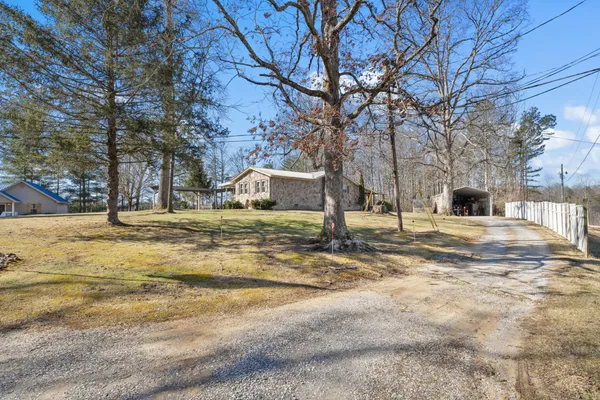 a view of road with snow on the road