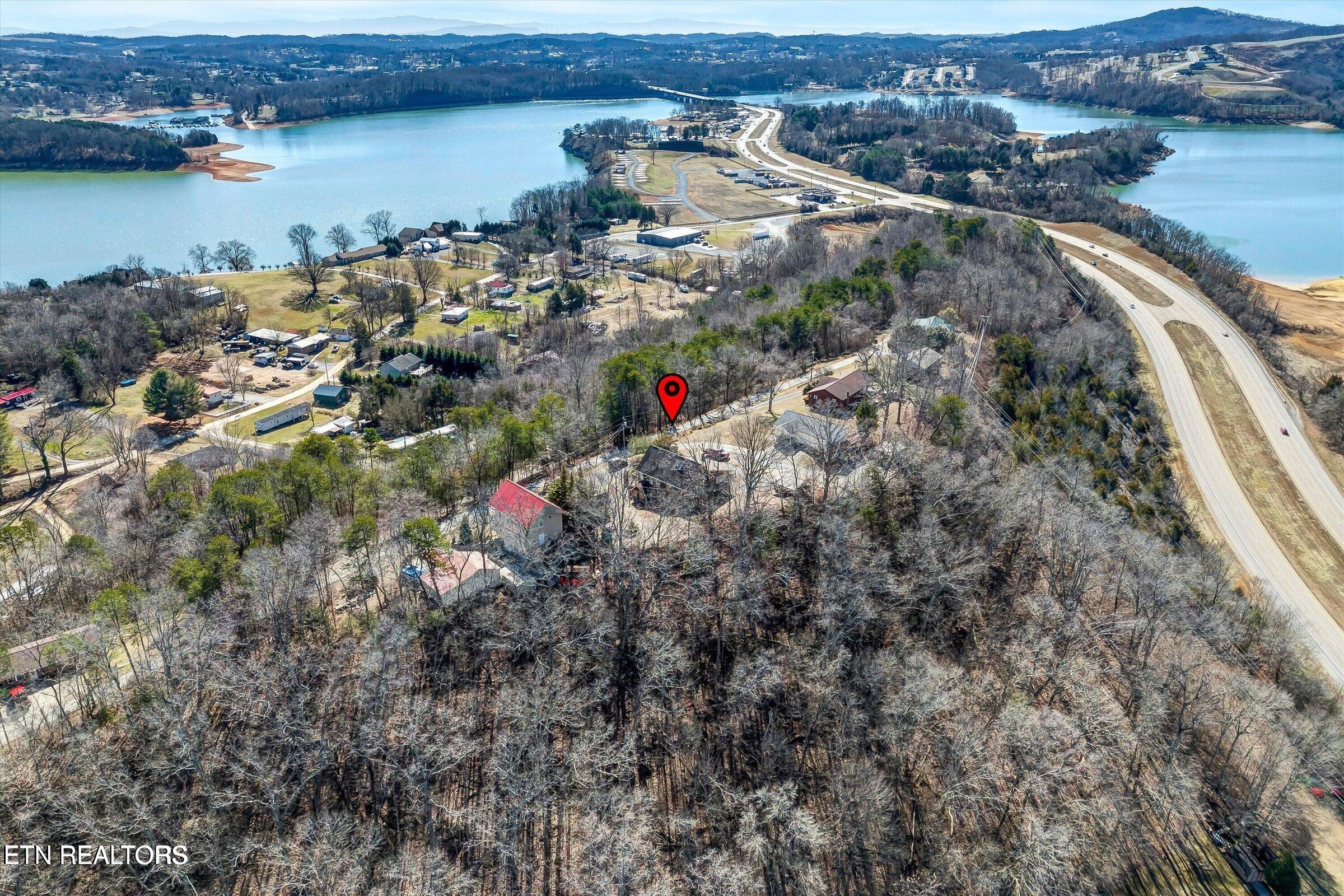 422 Crosby Drive Bean Station, TN 37708 - Photo 41 of 45 AERIAL OVERVIEW WITH LAKE