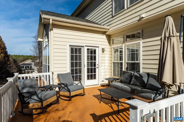 a building outdoor space with patio furniture