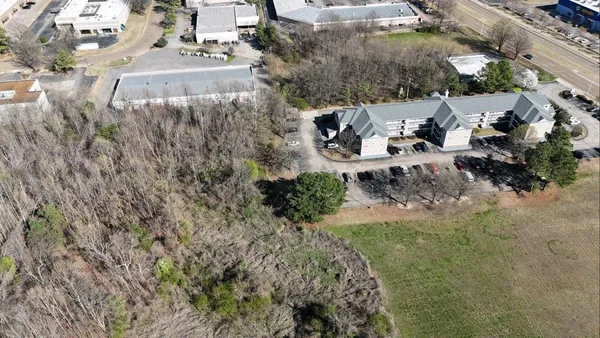 a view of a yard with trees