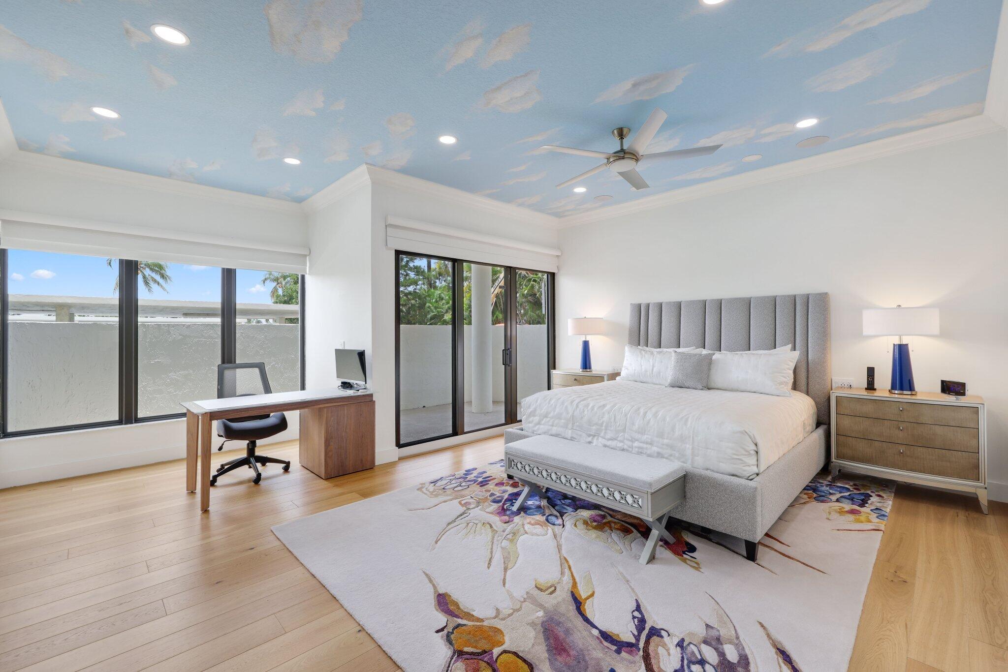 3900 North Ocean Boulevard, Unit LANAI Delray Beach, FL 33483 - Photo 18 of 40 a bed room with a bed and glass door