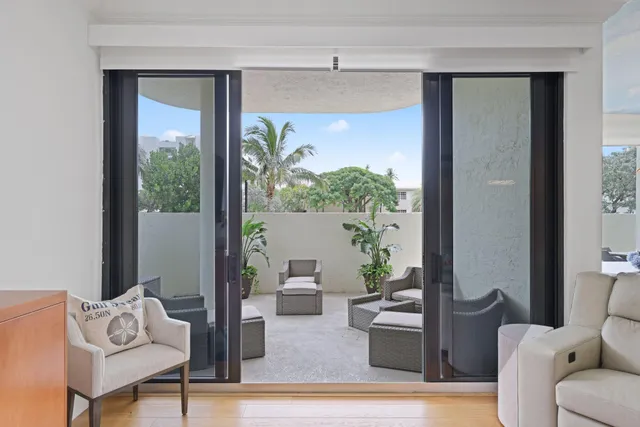 a outdoor living space with furniture