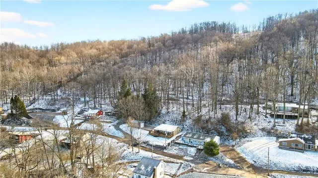 a outdoor space with lots of trees