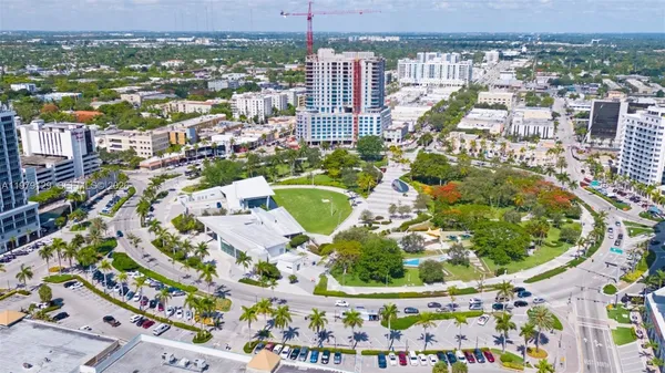 an aerial view of a city