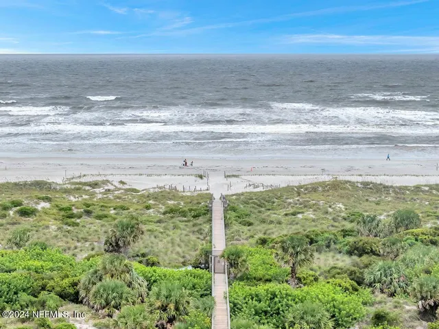 a view of an ocean and a beach