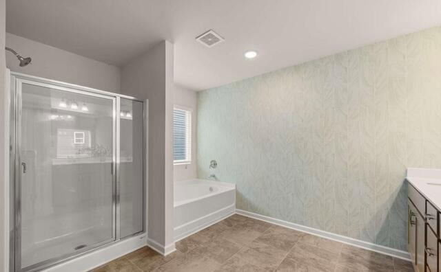 1260 Riverstone Road Jonesboro, GA 30236 - Photo 32 of 45 a bathroom with a shower and a glass door