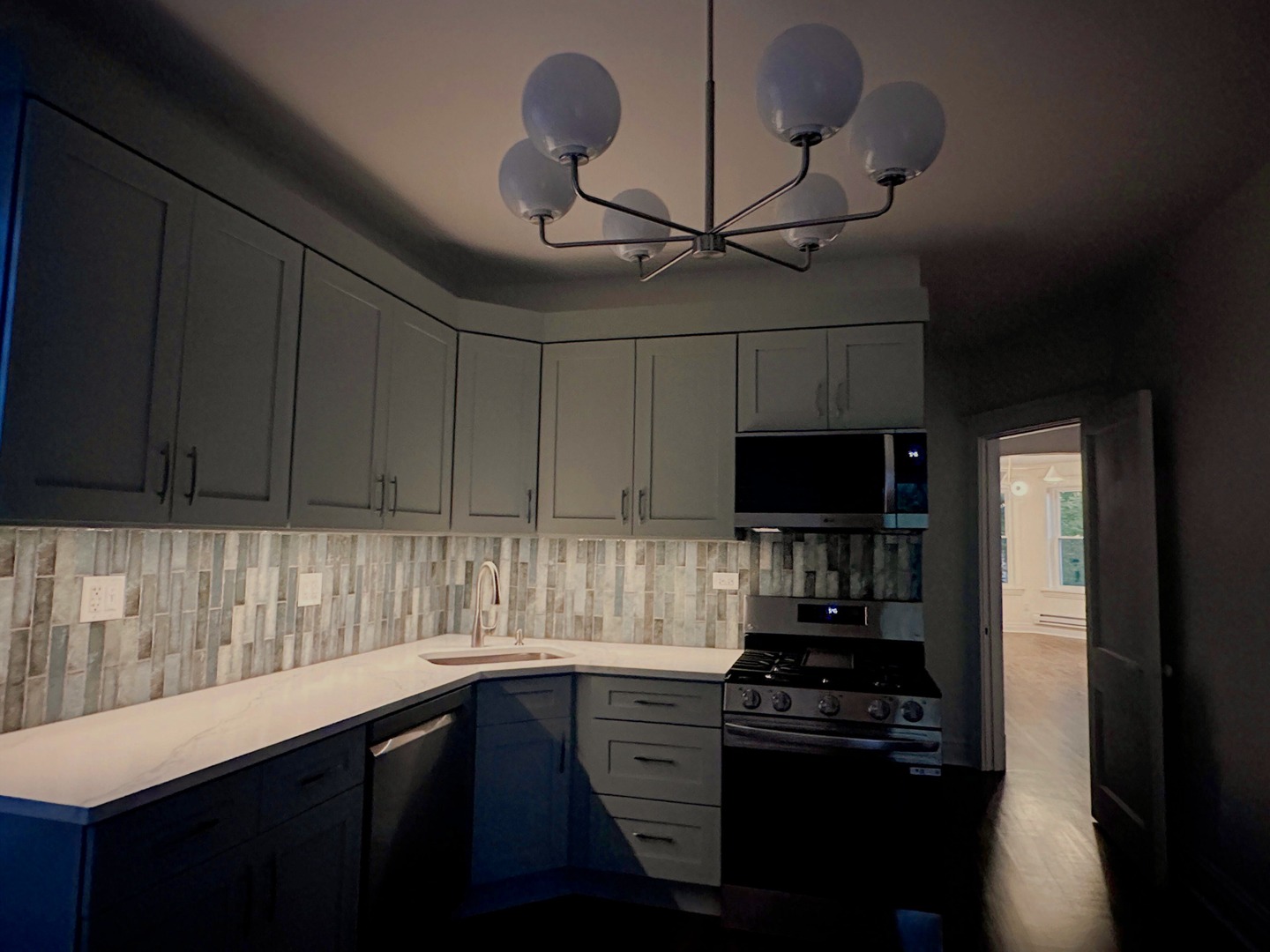 3078 North Davlin Court, Unit 2 Chicago, IL 60618 - Photo 9 of 19 a kitchen with a stove and a microwave