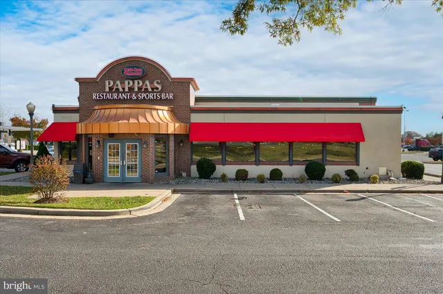 a front view of a building with street