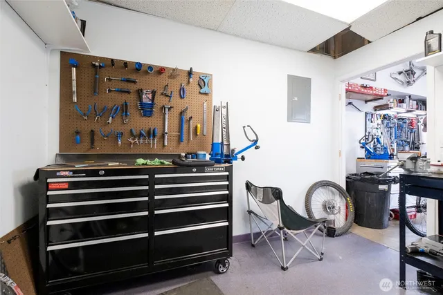 a view of a storage in a room