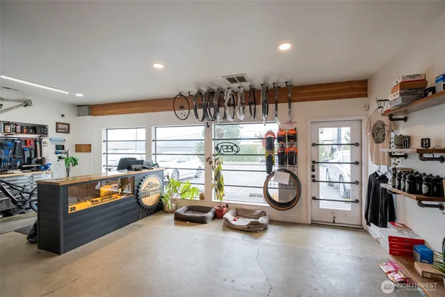 a room with furniture and a window